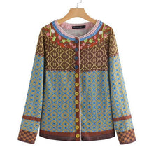 Load image into Gallery viewer, ZANZEA Women's Patchwork Cardigans Pull Femme Jackets Ethnic Print Coats Single Button Overcoat Female O Neck Blusa Plus Size 7