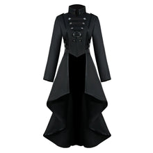 Load image into Gallery viewer, Rosetic Medieval Coat Tuxedo Women's Lapel Irregular Hem Retro Long Coat Female Vintage Gown Party Club Wear Punk Gothic Coat