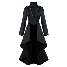 Load image into Gallery viewer, Rosetic Medieval Coat Tuxedo Women's Lapel Irregular Hem Retro Long Coat Female Vintage Gown Party Club Wear Punk Gothic Coat