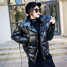 Load image into Gallery viewer, Winter Glossy Down cotton Warm Thick Parka women's Waterproof Puffer Jacket Winter Coat Women Pink blue Red Black orange MY234