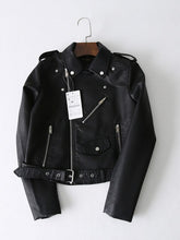 Load image into Gallery viewer, Women's ZA Classic Leather Jacket Coat Long Sleeved Yellow PU Coat 5 Color Outerwear