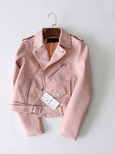 Load image into Gallery viewer, Women's ZA Classic Leather Jacket Coat Long Sleeved Yellow PU Coat 5 Color Outerwear