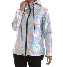 Load image into Gallery viewer, Bomber Jacket New Women's Jackets Womens Outerwear Hooded Spring Coat Femme Zip Up Waterproof Jackets Metallic Color