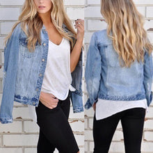Load image into Gallery viewer, Casual Denim Jackets For Girls Women's Clothing Tops New Turn-down Collar Casaco Feminino Loose Women's Jeans Jacket Outerwear