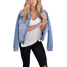 Load image into Gallery viewer, Casual Denim Jackets For Girls Women's Clothing Tops New Turn-down Collar Casaco Feminino Loose Women's Jeans Jacket Outerwear