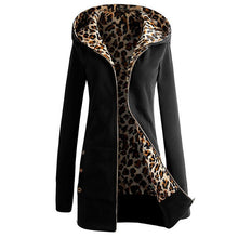 Load image into Gallery viewer, Women Jacket Thicker Hooded Sweatshirt Leopard Zipper Coat Women Plus Velvet Overcoat Outwear Women's Autumn Jacket