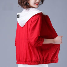 Load image into Gallery viewer, 2020 Summer Women's Jacket Thin Coat Hooded Pocket Zipper Windbreaker Female Long Sleeve Sun Protection Jackets Plus Size 4XL E7