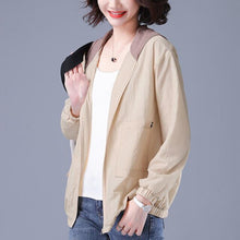 Load image into Gallery viewer, 2020 Summer Women's Jacket Thin Coat Hooded Pocket Zipper Windbreaker Female Long Sleeve Sun Protection Jackets Plus Size 4XL E7
