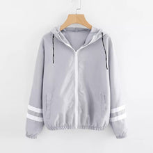 Load image into Gallery viewer, Women's Hooded Jackets 2019 Summer Causal windbreaker Women Basic Jackets Coats Zipper Lightweight Jackets Bomber Famale d90709