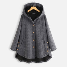 Load image into Gallery viewer, ZANZEA Women Vintage Hoodies Coats Winter Long Sleeve Buttons Solid Jackets Autumn Hooded Sweatshirt Coat Female Outwear Tunic