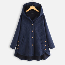 Load image into Gallery viewer, ZANZEA Women Vintage Hoodies Coats Winter Long Sleeve Buttons Solid Jackets Autumn Hooded Sweatshirt Coat Female Outwear Tunic