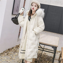 Load image into Gallery viewer, Big Fur New White Fashion Winter Women's Jacket Down Parka Female Warm Winter Coat Hooded Women Outerwear