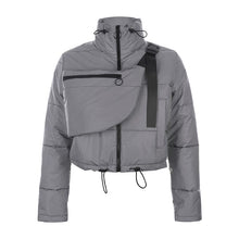 Load image into Gallery viewer, Winter Women's Short Parkas Solid Cotton Loose Padded Bubble Cropped Puffer Jacket Gothic Mantel Damen Snow Warm Coat HH50MF