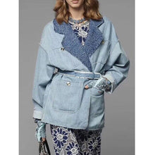 Load image into Gallery viewer, Women's autumn and winter loose fashion denim jacket jacket 2020 long-sleeved temperament wild autumn and winter jacket jacket