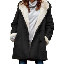 Load image into Gallery viewer, Women's Casual Warm Winter Coat New Fashion Women Middle Length Thick Plush Hooded Outwear Jacket Coat