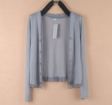 Load image into Gallery viewer, 2020 Spring Summer New Short Thin Jacket Plus Size Women's Long Sleeve Knitted Sunscreen Clothing Female Cardigan Tops 5XL Y277