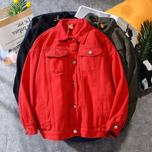 Load image into Gallery viewer, Spring Large size Jacket 2020 new Women's Jeans Jackets Tooling Lovers black/green wash Denim Jacket Female Loose Jean jacket