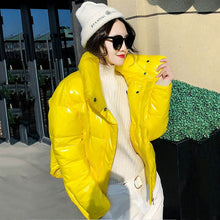 Load image into Gallery viewer, Winter Glossy Down cotton Warm Thick Parka women&#39;s Waterproof Puffer Jacket Winter Coat Women Pink blue Red Black orange MY234
