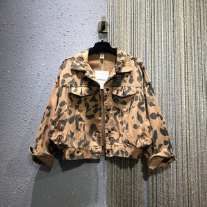 Loose Jacket Women 2020 Spring New Cool Leopord Pattern Casual Short Coat Women's BF Style Loose-Fit Jacket Fashion Jackets