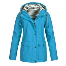 Load image into Gallery viewer, Autumn Jacket 2019 Women Solid Rain Jacket Outdoor Plus Jackets Hooded Raincoat Windproof Women&#39;s Spring Jacket
