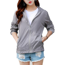 Load image into Gallery viewer, Women&#39;s Hooded Jackets 2020 Autumn Causal Fashion Women Basic Jackets Coats windbreaker Zipper Lightweight Jackets Bomber Famale
