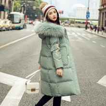 Load image into Gallery viewer, NEW 2019 new fashion down jacket women&#39;s long section large fur collar thickening thin winter warm jacket women&#39;s clothing
