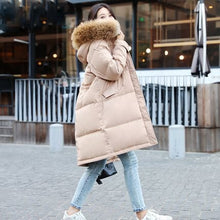 Load image into Gallery viewer, NEW 2019 new fashion down jacket women&#39;s long section large fur collar thickening thin winter warm jacket women&#39;s clothing
