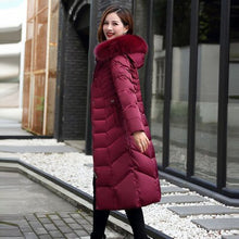 Load image into Gallery viewer, NEW 2019 new fashion down jacket women&#39;s long section large fur collar thickening thin winter warm jacket women&#39;s clothing
