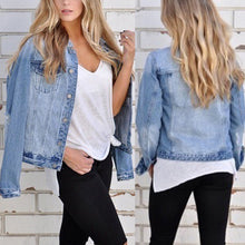 Load image into Gallery viewer, Casual Denim Jackets For Girls Women&#39;s Clothing Tops New Turn-down Collar Casaco Feminino Loose Women&#39;s Jeans Jacket Outerwear
