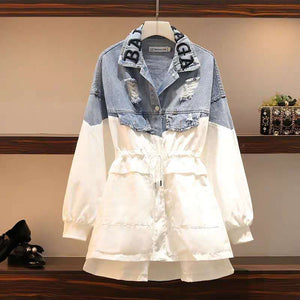 2020 Spring And Autumn New Plus Size Women's Clothing Wild Loose Windbreaker Women Denim Jacket Fashion Female Coat