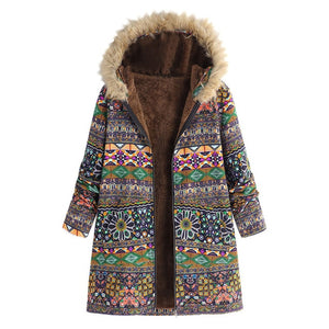 New Winter Women's Fashion Boho Warm And Velvet Coat Women's Large Size Thick Wool Hooded Jacket#YL10