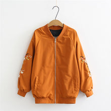 Load image into Gallery viewer, Oversize Spring Autumn Women&#39;s Jacket New Fashion Embroidery Long Sleeve Zipper Casual Jacket Coat Female Windbreaker Overcoat
