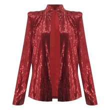 Load image into Gallery viewer, Women&#39;s Cardigan Jacket Sparkle Sequin Bling Long Sleeve Short Tops Feamle Fashion Thin Jacket
