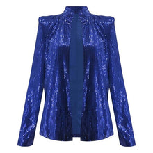 Load image into Gallery viewer, Women&#39;s Cardigan Jacket Sparkle Sequin Bling Long Sleeve Short Tops Feamle Fashion Thin Jacket
