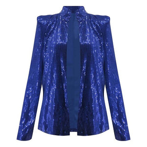 Women's Cardigan Jacket Sparkle Sequin Bling Long Sleeve Short Tops Feamle Fashion Thin Jacket