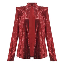 Load image into Gallery viewer, Women&#39;s Cardigan Jacket Sparkle Sequin Bling Long Sleeve Short Tops Feamle Fashion Thin Jacket
