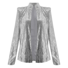 Load image into Gallery viewer, Women&#39;s Cardigan Jacket Sparkle Sequin Bling Long Sleeve Short Tops Feamle Fashion Thin Jacket
