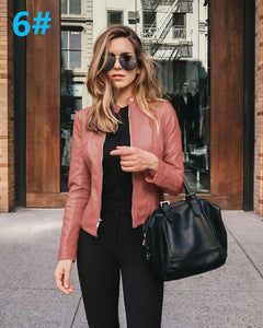 NEDEINS Women Autumn Coat Jacket Outwear PU Leather Jacket Thin Short Coats For Women Autumn 2020 Women's Clothing