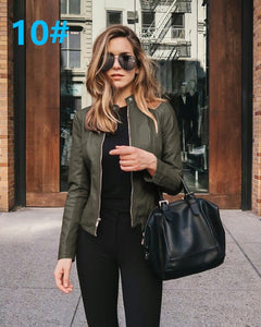 NEDEINS Women Autumn Coat Jacket Outwear PU Leather Jacket Thin Short Coats For Women Autumn 2020 Women's Clothing