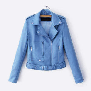 Korean Motorcycle Short Coat New Spring Women's Jacket The Self-cultivation Pu Leather Jacket Women's Leather Bright