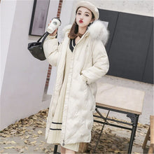 Load image into Gallery viewer, Big Fur New White Fashion Winter Women&#39;s Jacket Down Parka Female Warm Winter Coat Hooded Women Outerwear
