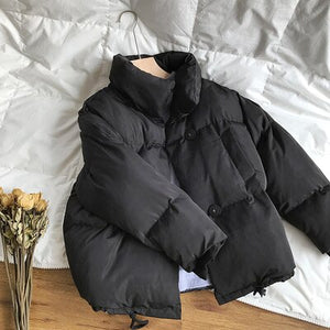 Women's short and mid-length cotton-padded jacket, warm and thick, all-match comfortable zipper in winter