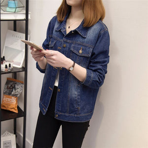 Women's Denim Jacket 2020 Spring Autumn Long Sleeve Basic Jeans Jacket Women's Loose Wild Casual Coat Female Jacket Outwear Y285