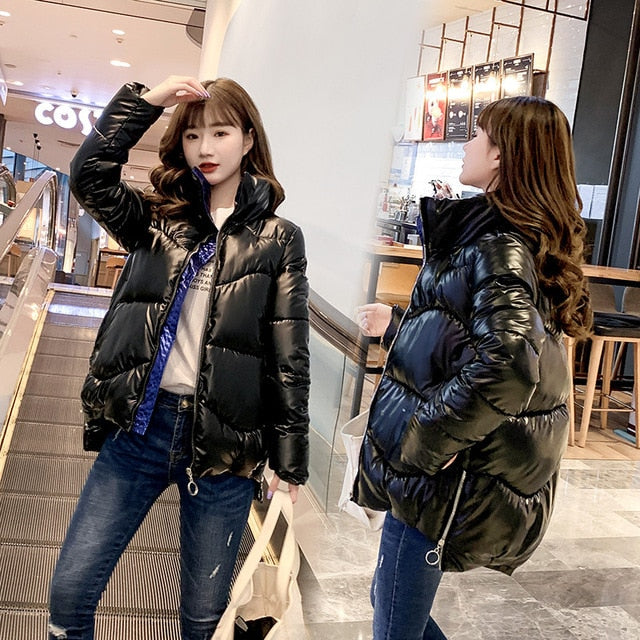 fashion Plus Size Glossy Down Padded Jacket Women's Short section 2020 Winter Coats new Korean Parka Jackets Girls Outwear G514