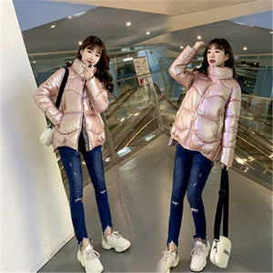 fashion Plus Size Glossy Down Padded Jacket Women's Short section 2020 Winter Coats new Korean Parka Jackets Girls Outwear G514