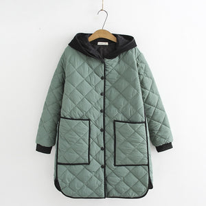 Plus Size XL-4XL Women's Autumn Winter 2020 New Coats Loose Hooded Casual Jackets Oversized Outerwear Female Black green Coat