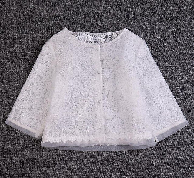 Spring summer new lace shawl jacket large size women's organza coat  Single-breasted white hollow Suit Tops